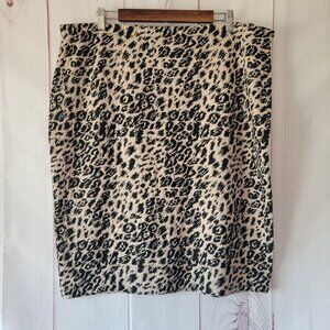 Vince Camuto Leopard Print Skirt, Women’s 1X Business Casual Animal Print Skirt